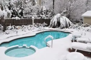 Image of pool in the winter used a featured image on the Pool and Winter Weather post.